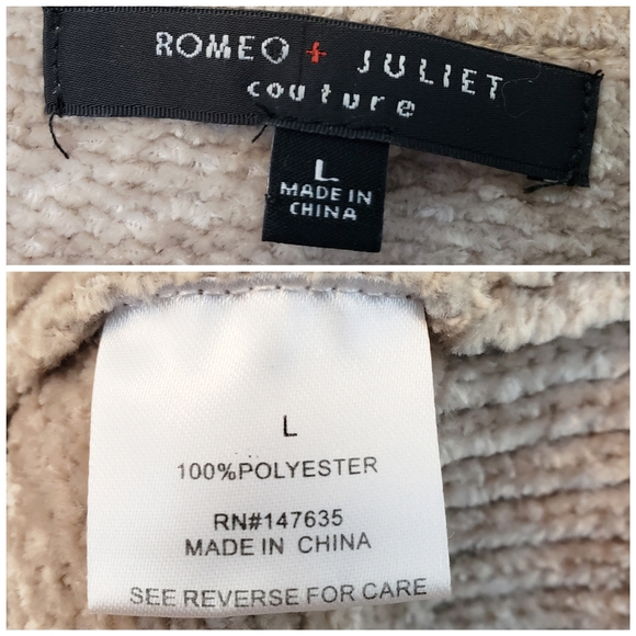 Romeo & Juliet Couture Chenille Sweater Cream L - Picture 4 of 8
